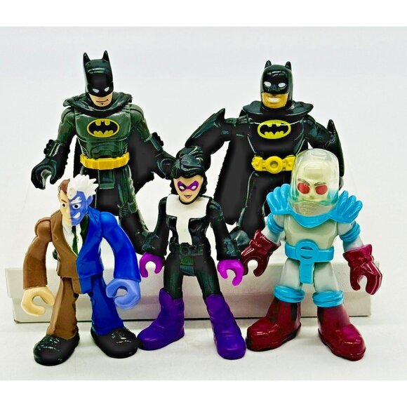 Imaginext Marvel Batman Two Face Huntress Mr Freeze Lot of 5 Toys Action Figures - Picture 1 of 15